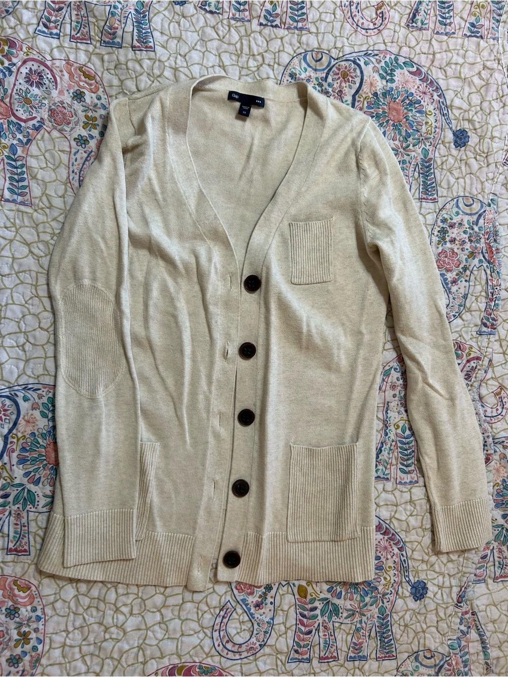 GAP Women's Cream Button-Front Cardigan